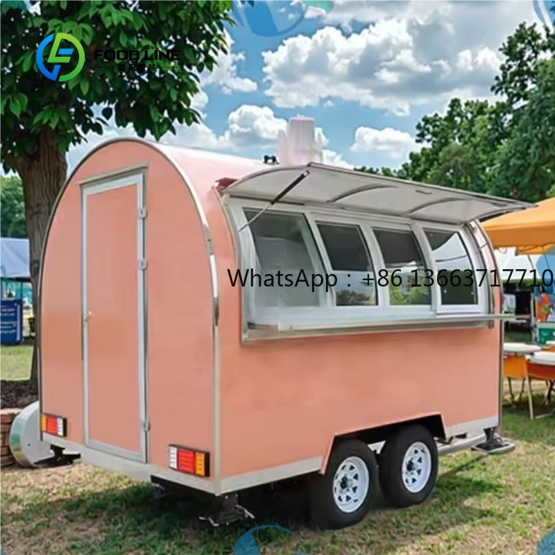Commercial Kitchen Windows - รถพ่วงขายอาหารทรงกลมแบบกำหนดเองได้ คุณภาพสูง รถเข็นขายอาหารพร้อมครัวครบชุด ปี 2025 หน้าต่างบานเลื่อน