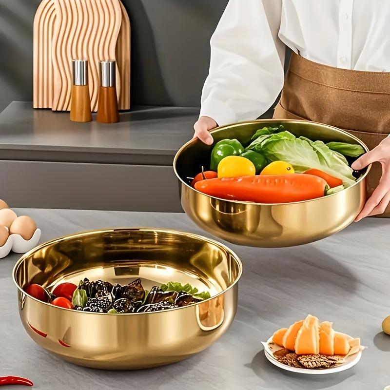 Commercial Kitchen Dishwasher - ชามผสมสแตนเลสแบบใหม่พร้อมฝาปิด ทนทาน ป้องกันสนิม สำหรับทำขนม พาสต้า และสลัด