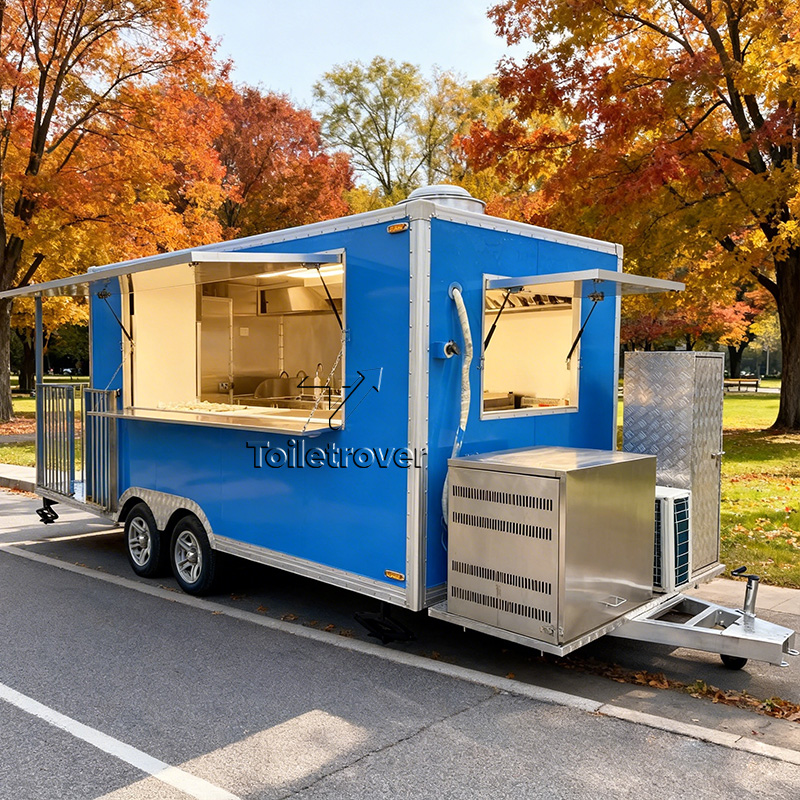 Commercial Kitchen Windows - รถขายอาหารเคลื่อนที่แบบตู้คอนเทนเนอร์ ครัวเคลื่อนที่เชิงพาณิชย์ รถขายฮอทดอกเคลื่อนที่ รถขายพาสต้า รถพ่วงขายอาหารริมทาง พร้อมหน้าต่างโค้งมน
