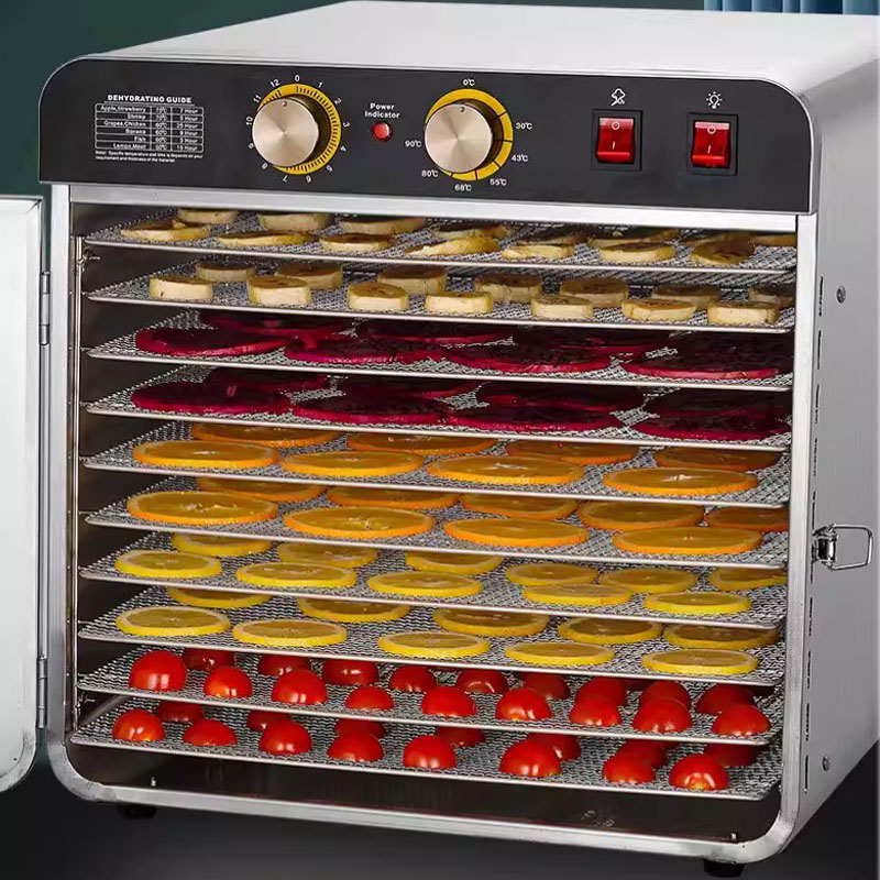Commercial Food Dehydrator - เครื่องอบแห้งอาหารสแตนเลส 10 ชั้น สำหรับใช้ในครัวเรือนและเชิงพาณิชย์ ปรับระดับได้ ประหยัดพลังงาน