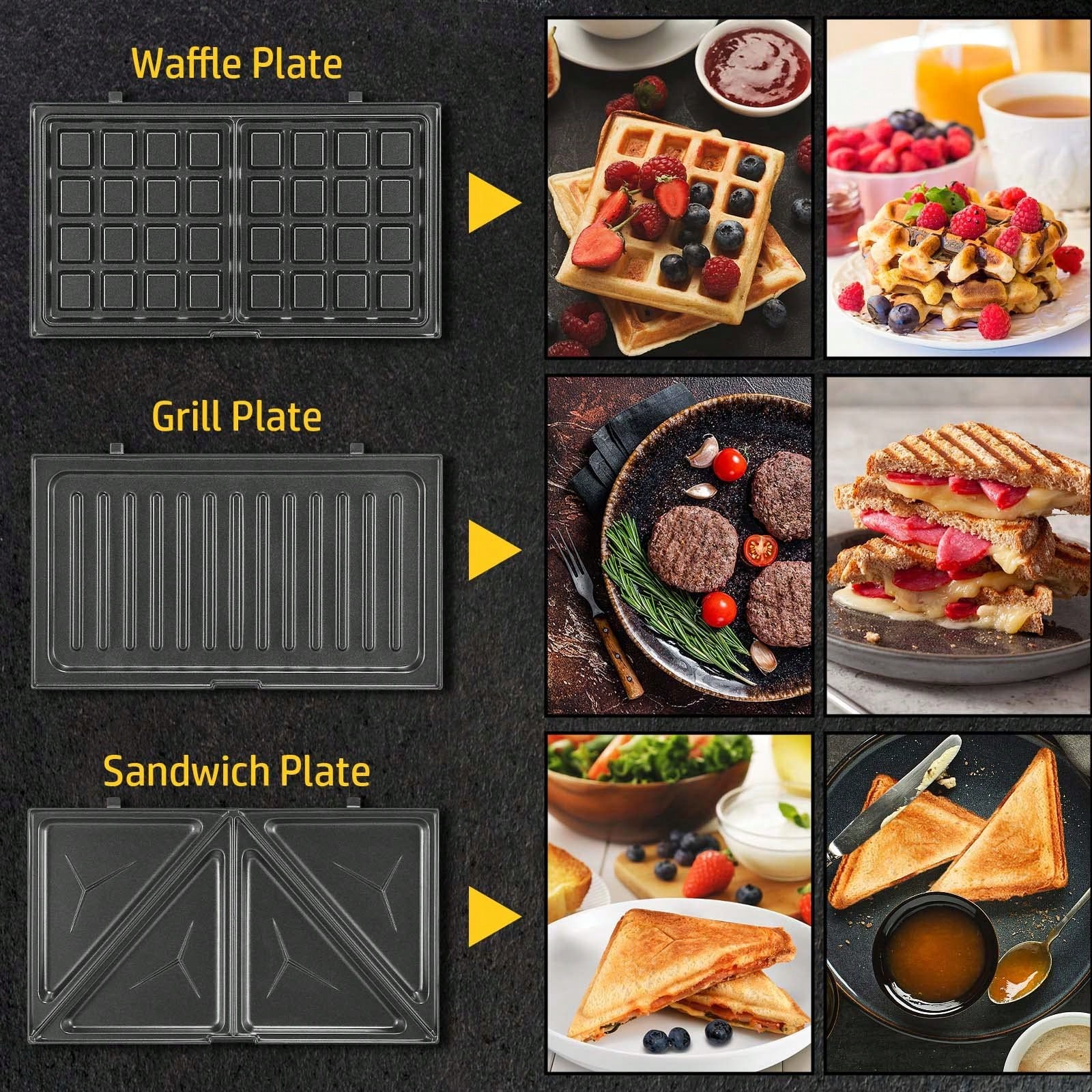 เครื่องทำแซนด์วิชและวาฟเฟิล 3- - Sandwich Press Panini บทวิจารณ์และราคา