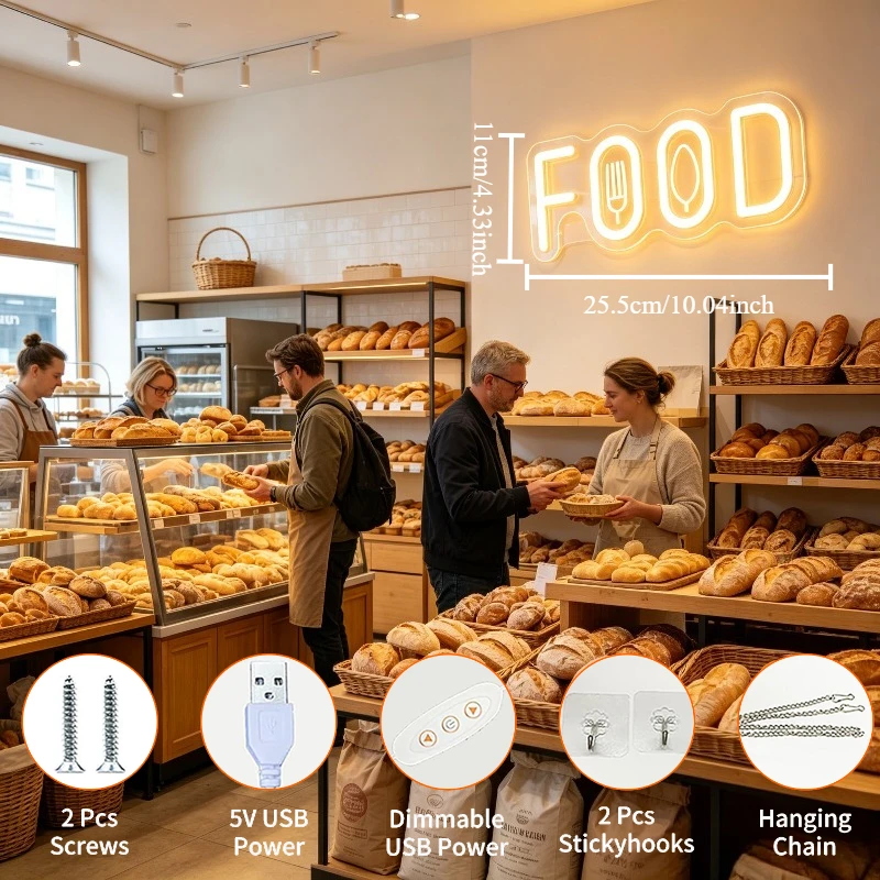 ป้ายไฟนีออนรูปอาหารสำหรับร้านอ - Commercial Kitchen Windows บทวิจารณ์และราคา
