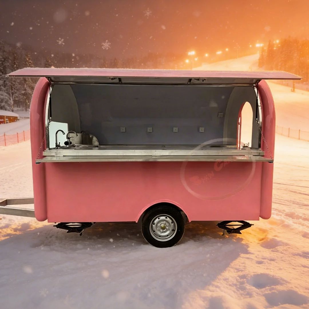 รถพ่วงขายอาหารสีชมพูทำจากไฟเบอ - Commercial Kitchen Windows บทวิจารณ์และราคา