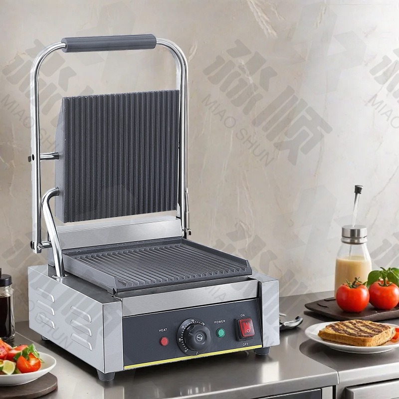 เตาปิ้งย่างไฟฟ้าแบบแผ่นเรียบแล - Sandwich Press Panini บทวิจารณ์และราคา