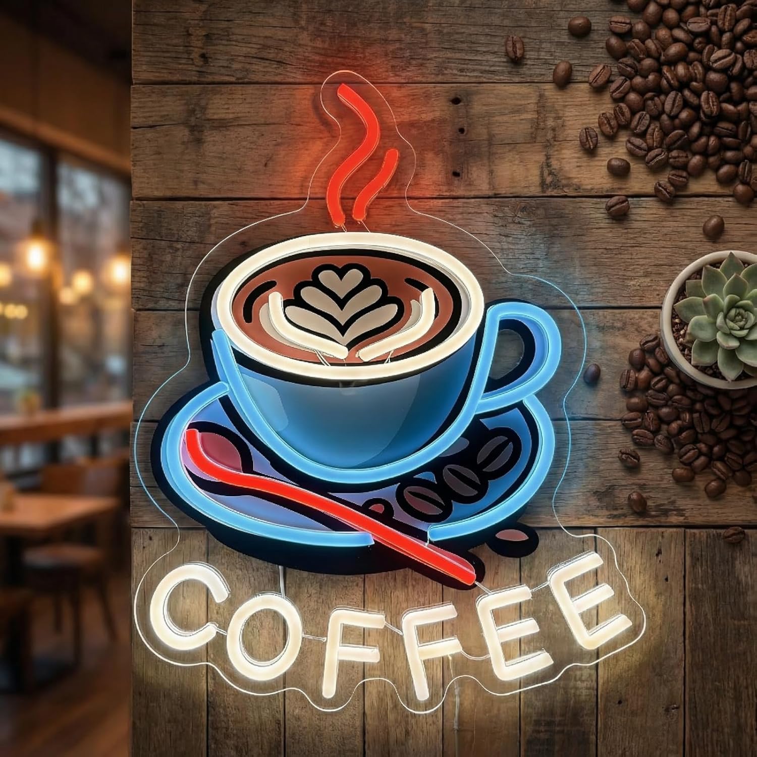 ป้ายไฟนีออนรูปกาแฟ ไฟ LED นีออ - Commercial Kitchen Windows บทวิจารณ์และราคา