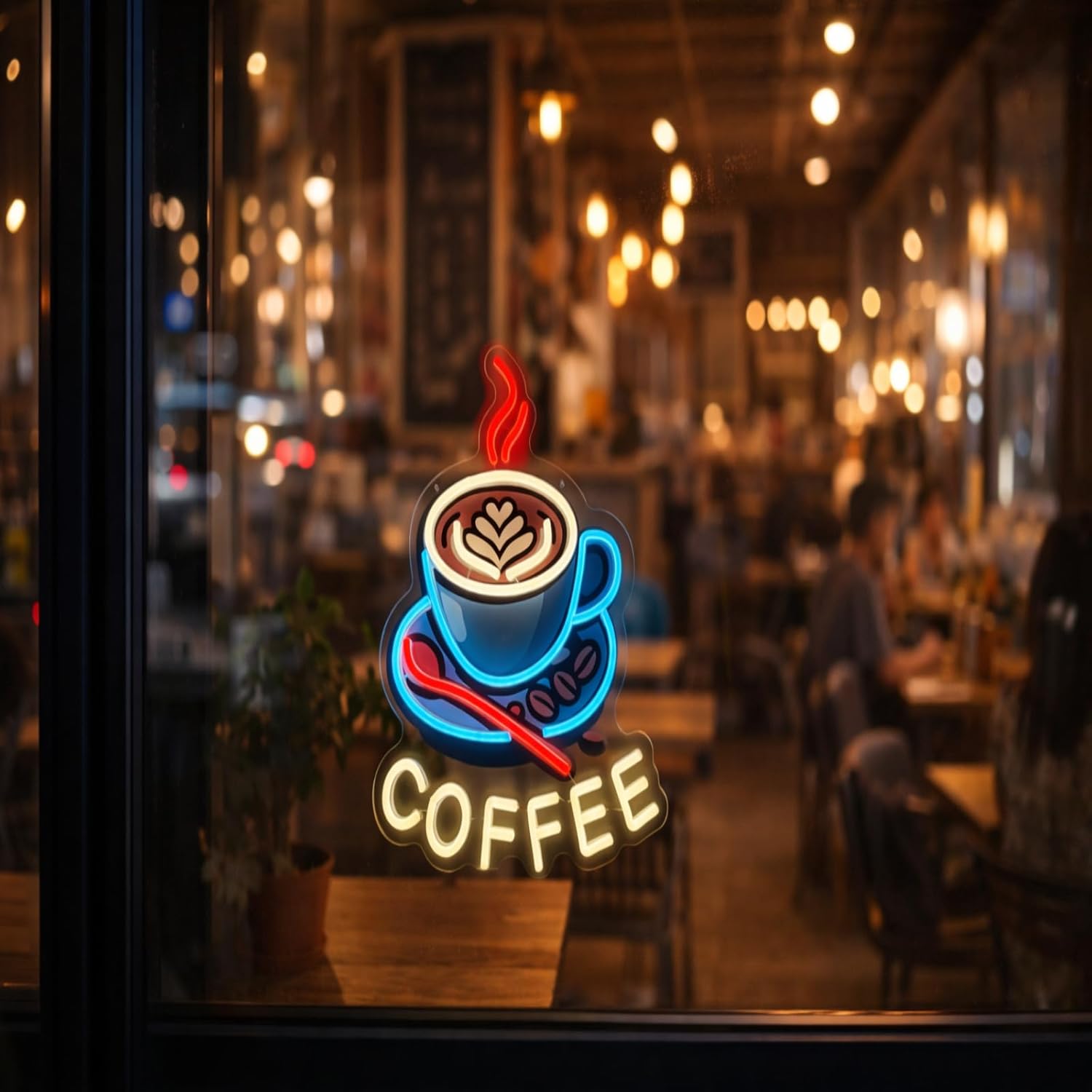 ป้ายไฟนีออนรูปกาแฟ ไฟ LED นีออ - Commercial Kitchen Windows บทวิจารณ์และราคา